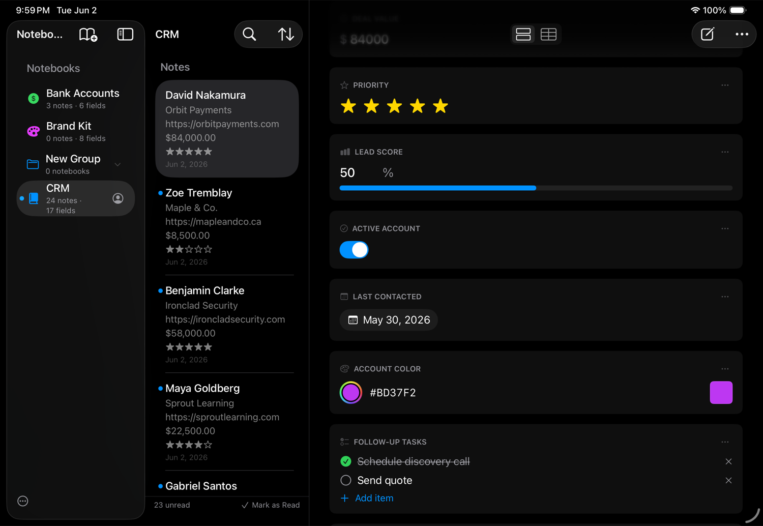 Neatbase on iPad