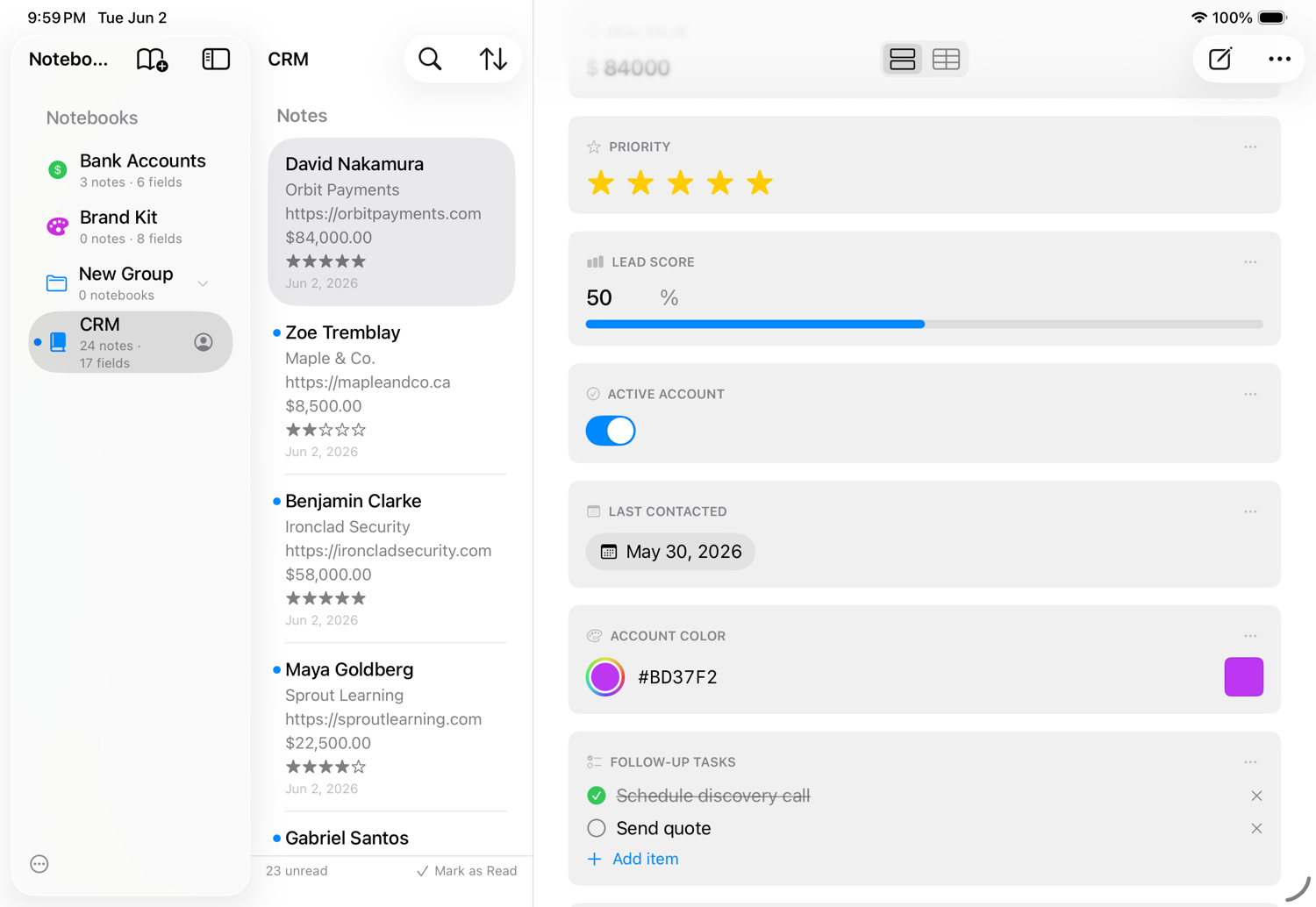 Neatbase on iPad