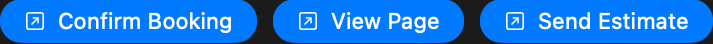 A Button field rendered in the note detail view, with the long-press context menu open showing Edit URL for this note, Reset to default URL, and Enable/Disable on this note