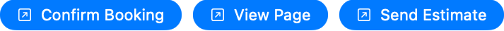 A Button field rendered in the note detail view, with the long-press context menu open showing Edit URL for this note, Reset to default URL, and Enable/Disable on this note