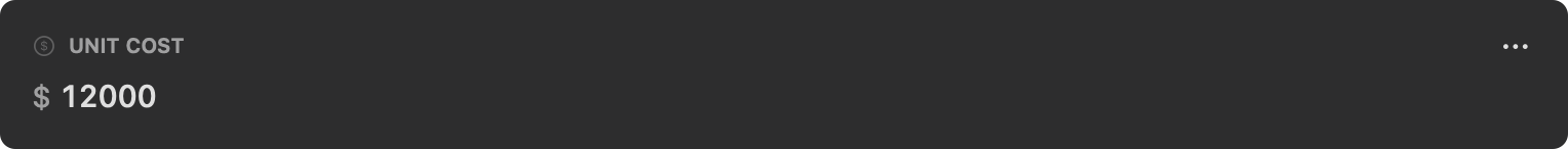 A Currency field showing a value with its currency symbol
