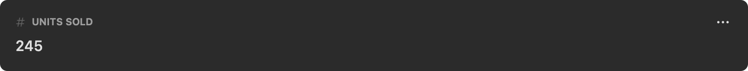 A Number field with a value entered