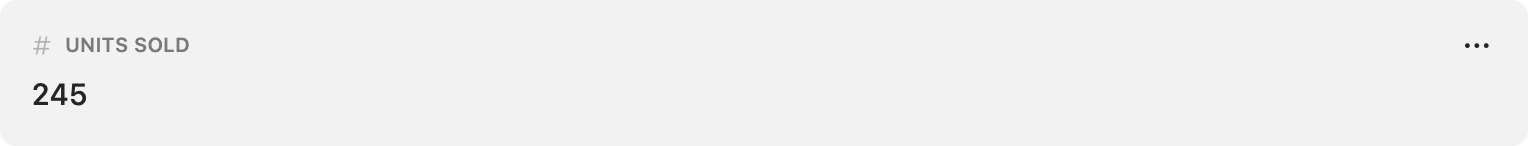 A Number field with a value entered