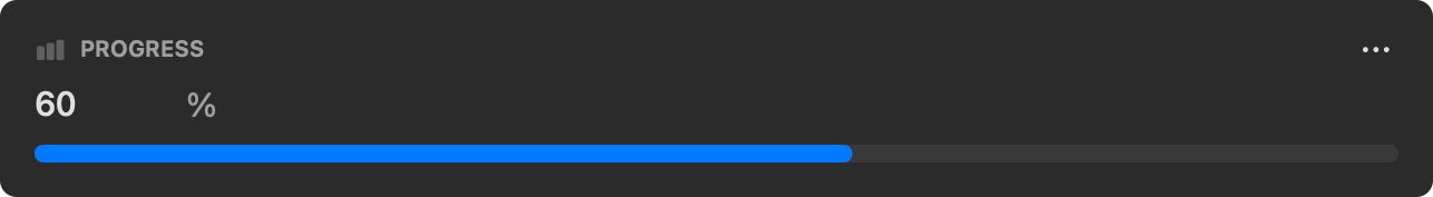 A Percent field showing the value input and its progress bar, with one at 100% filled green
