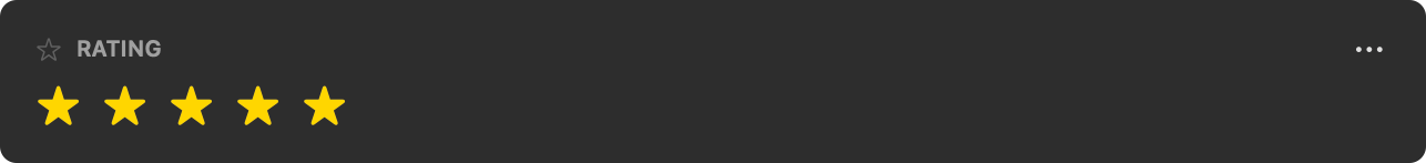 A Rating field showing filled and unfilled stars